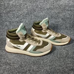 Gola Chicago High Shoes Women Size 8 Brown Green Retro